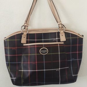 Coach Brown/Plaid Satchel